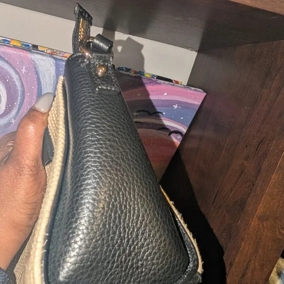 Kate Spade Black and Straw Crossbody Bag - Picture 4 of 5